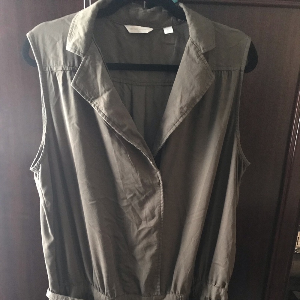 Ladies Olive Romper with elastic bottom